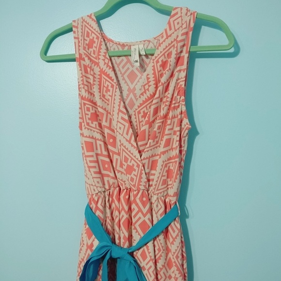 PINK OWL Coral Aztec Dress with Tie Waist - Picture 5 of 7